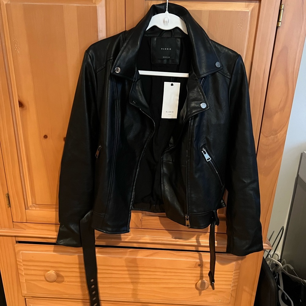 NWT ELODIE Faux Leather Moto Jacket